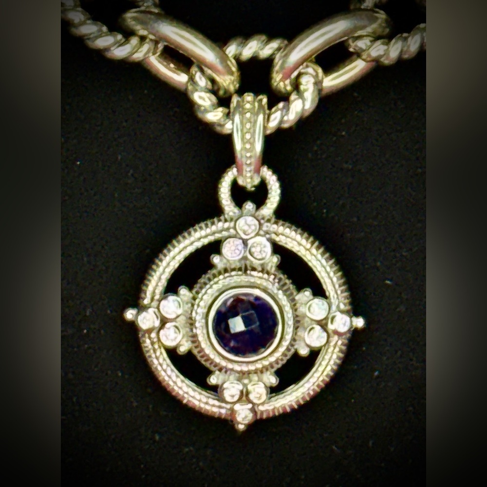 Carolyn Pollack Silver Necklace + Judith Ripka Removable Pendant Item#0052